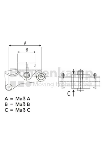 Mittelwippe, rechts\ 80mm
